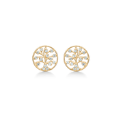 Støvring Design 8kt Guld Livets Træ Ørestik med Zirkonia 60242040