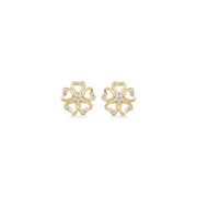Støvring Design 8kt Guld ørestik i blomst med zirkonia 60242048