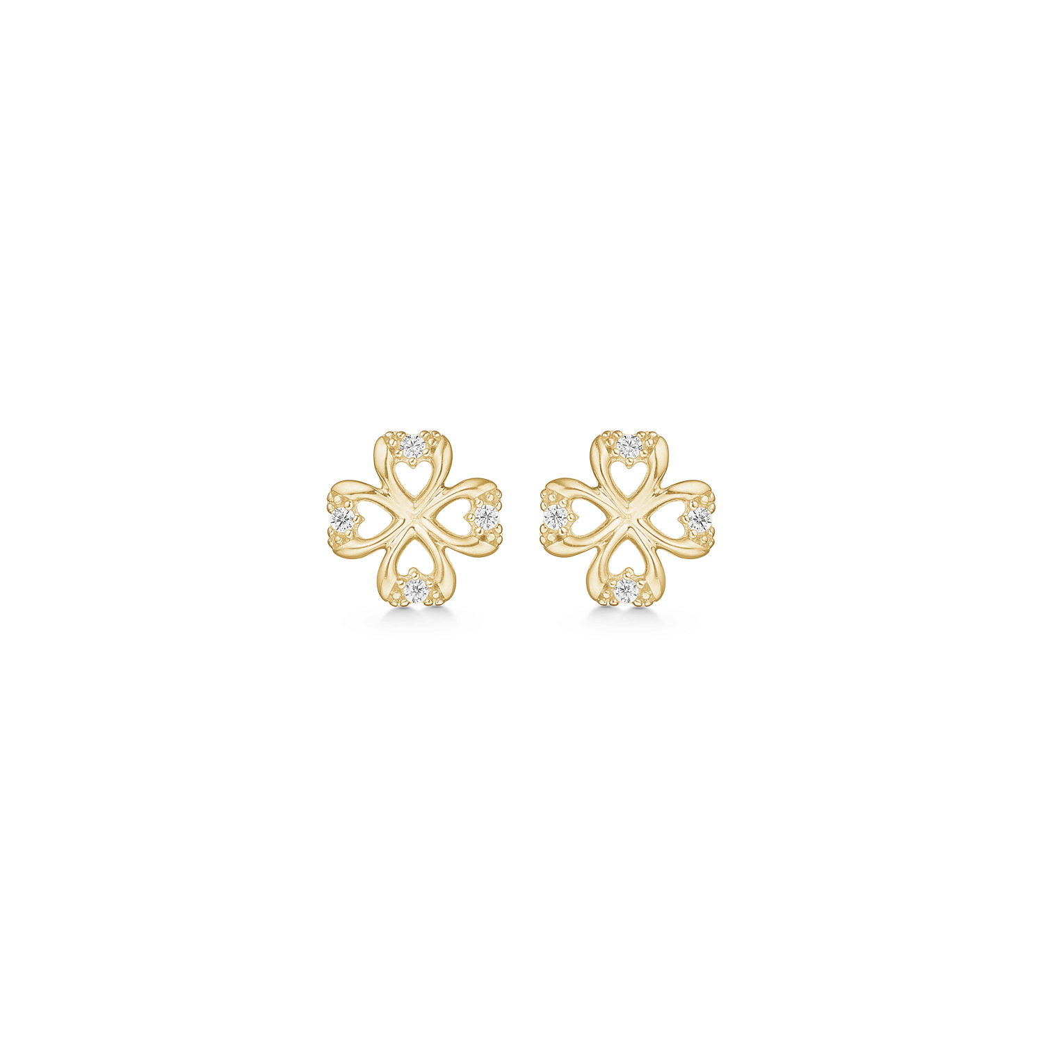 Støvring Design 8kt Guld Flower of Hearts Ørestik med Zirkonia 60242055