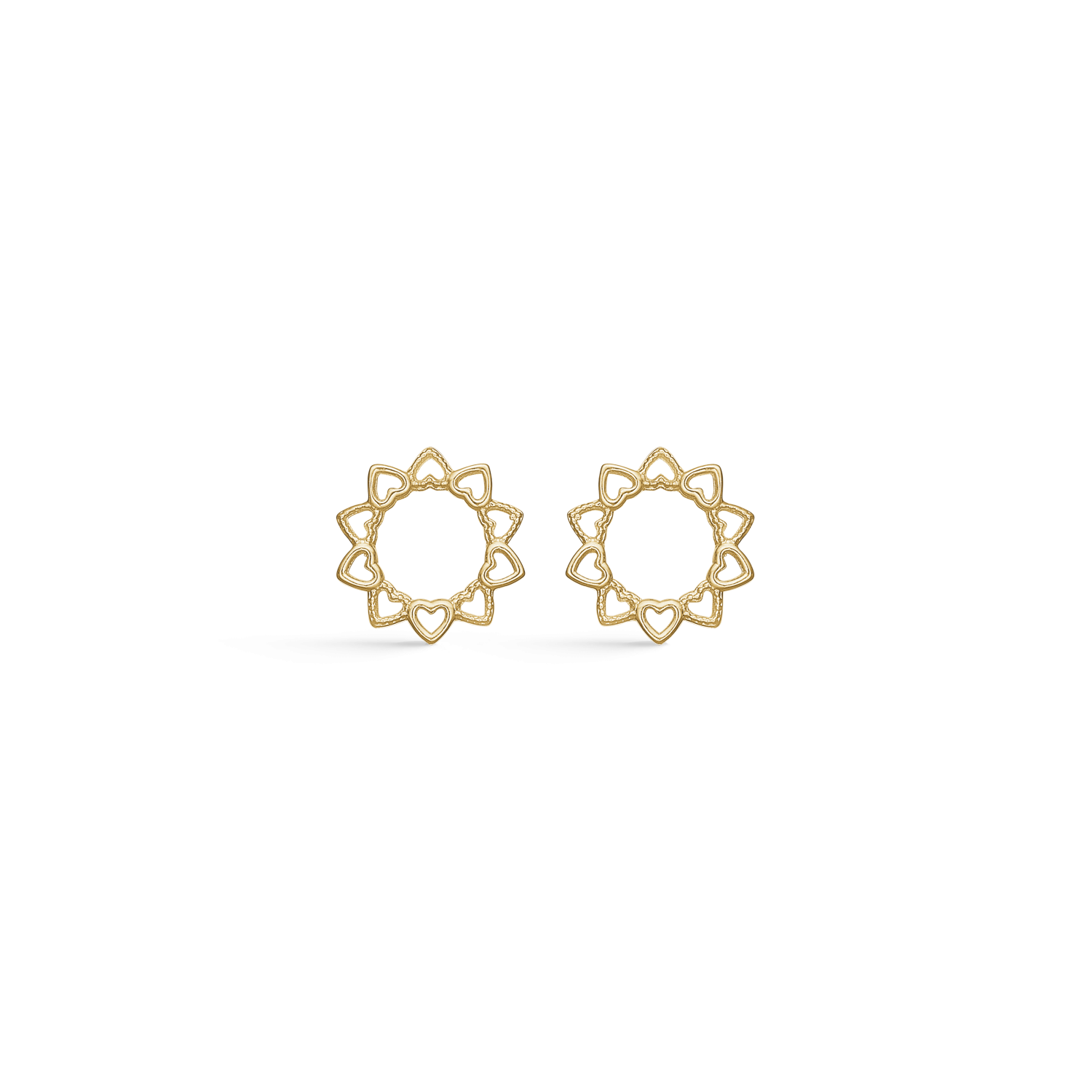 Støvring Design 8kt Guld Ørestik, Hjerte i Cirkel 60242056