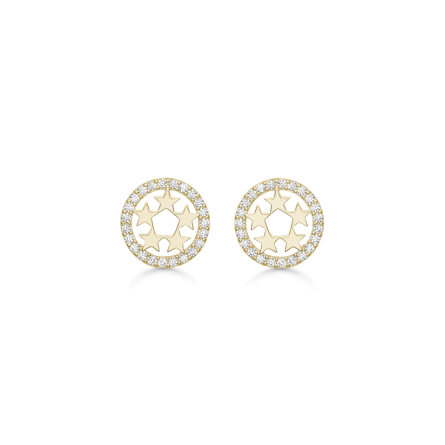 Støvring Design 8kt Guld Ørestik Stjerner med Zirkonia 60242057
