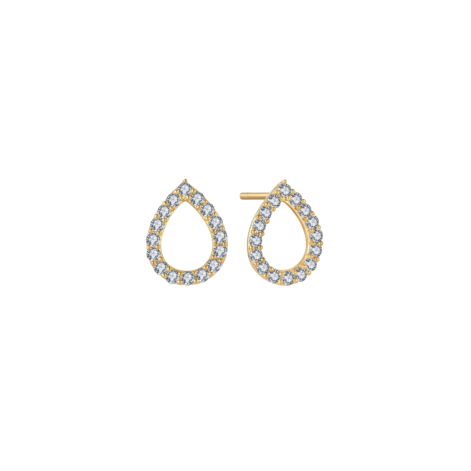 Støvring Design 8kt Guld Dråbeformet Ørestik med Zirkonia 60242503