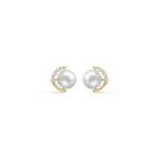 Støvring Design 8kt Guld Ørestik med Ferskvandsperle og Zirkonia 60242783