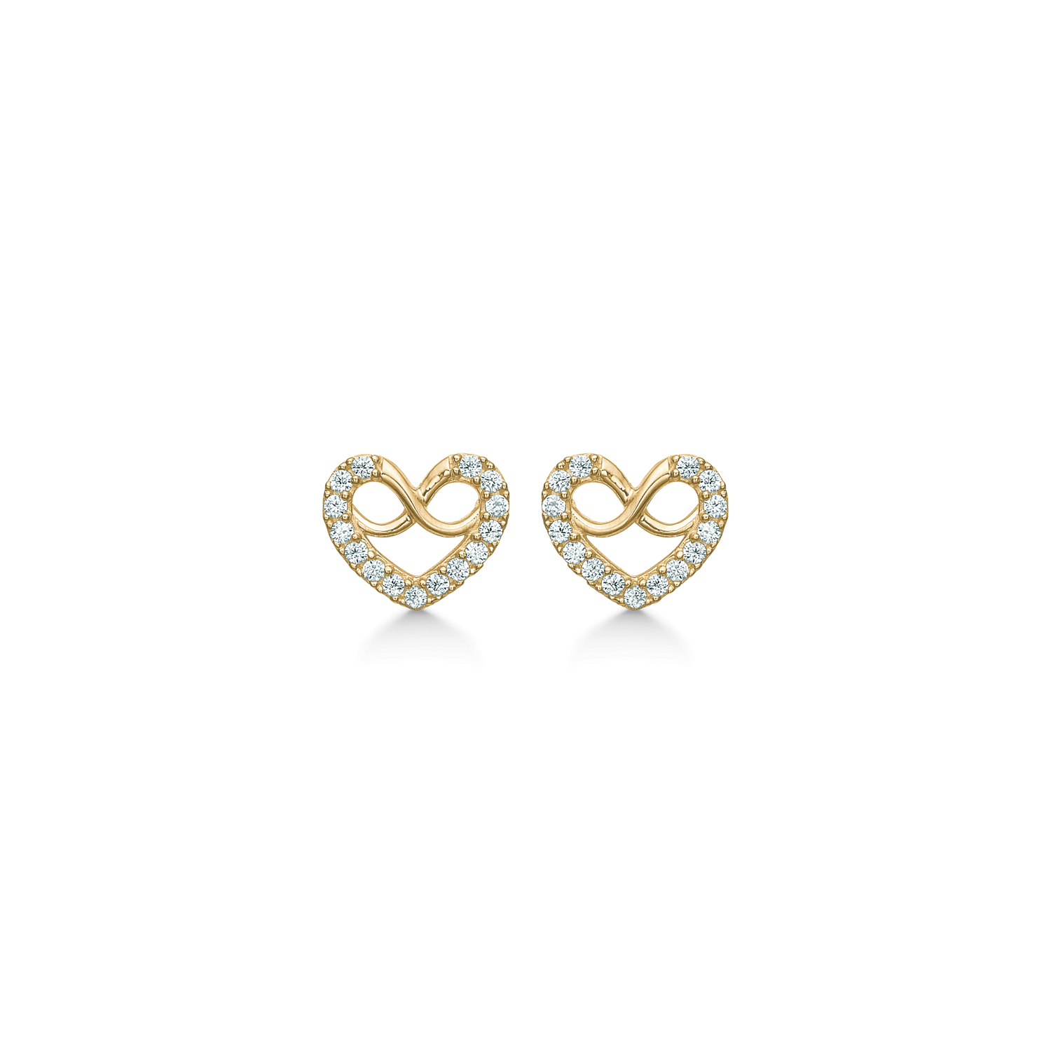 Støvring Design 8kt Guld Hjerte Ørestik med Evigheds tegn 60242792