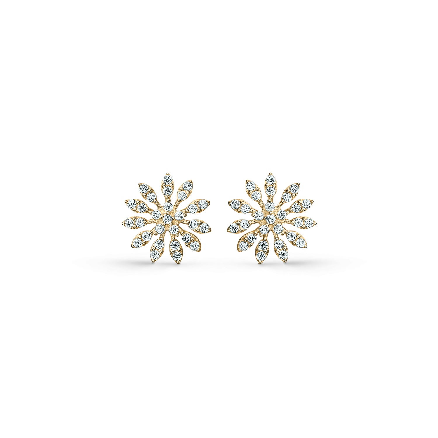 Støvring Design 8kt Guld Snefnug Ørestikker med Zirkonia 60242793