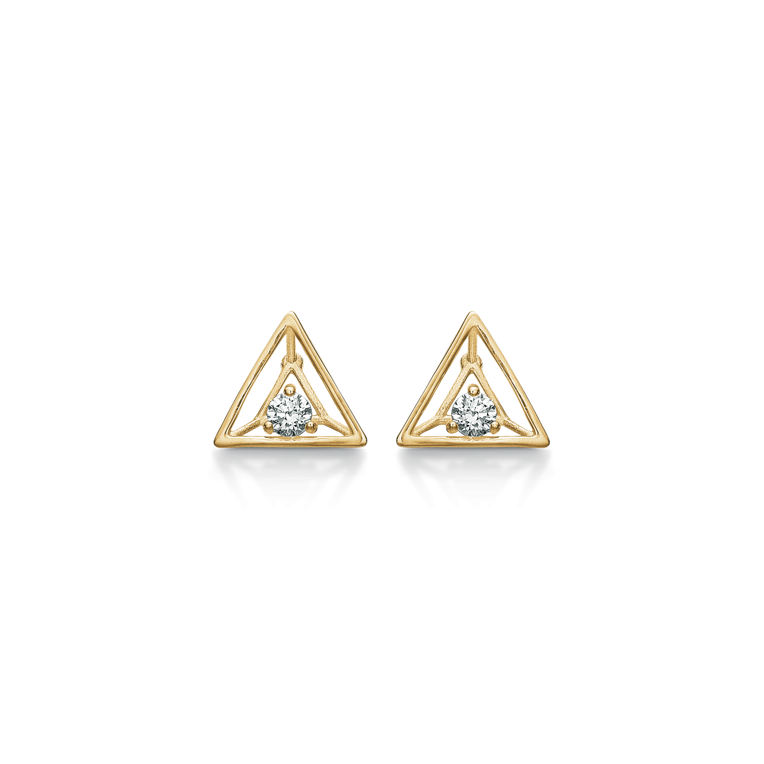 Støvring Design 8kt Guld Trekant Ørestik med Zirkonia 60242823