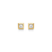 Støvring Design 8kt Guld Firkantet Ørestik med Zirkonia 60251012
