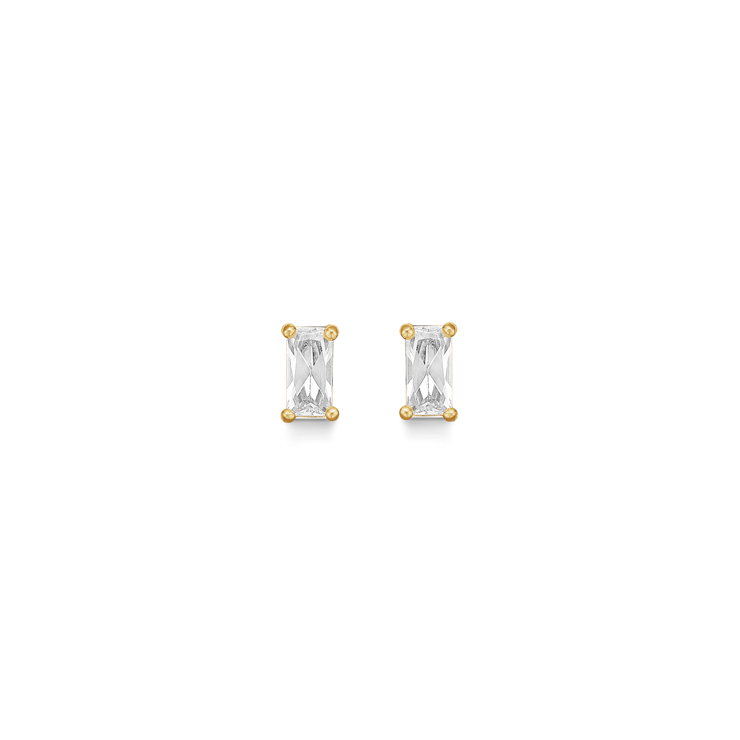 Støvring Design 8kt Guld Ørestik med Baguette Slebet Zirkonia 60251013