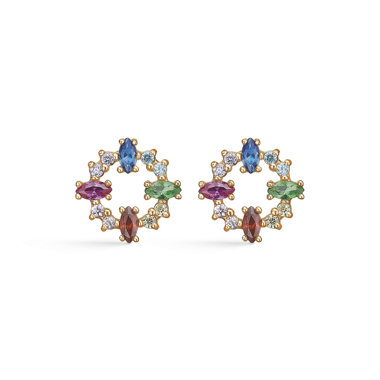 Støvring Design 8kt Guld Ørestik med Farvet Zirkonia 60251014