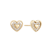 Støvring Design 8kt Guld Ørestik med Hjerter og Zirkonia 60258960