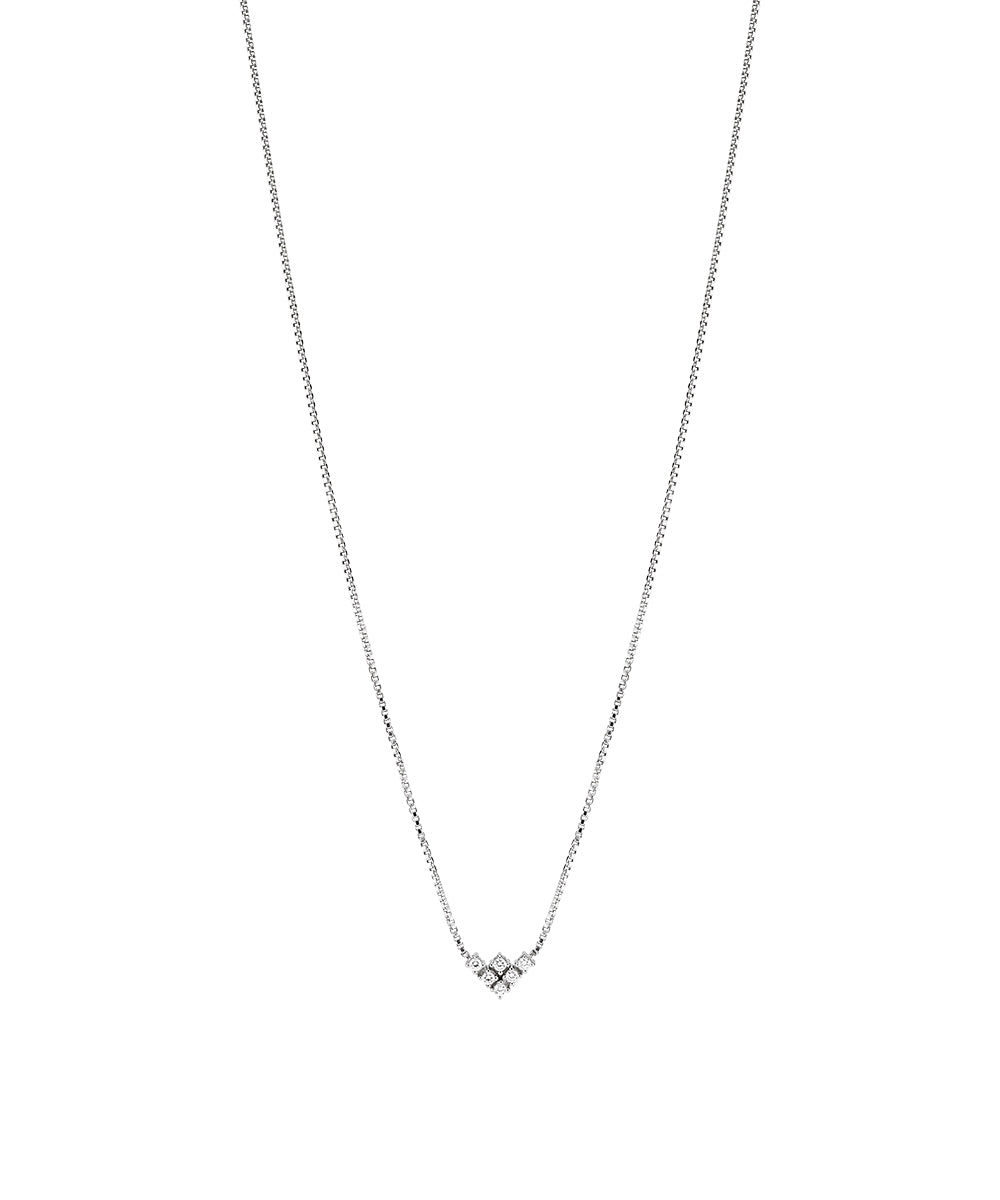 Lund Copenhagen 14kt Hvidgulds Collier med i alt 0,12ct Brillanter 602706-0,12