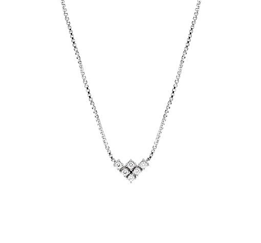 Lund Copenhagen 14kt Hvidgulds Collier med i alt 0,12ct Brillanter 602706-0,12