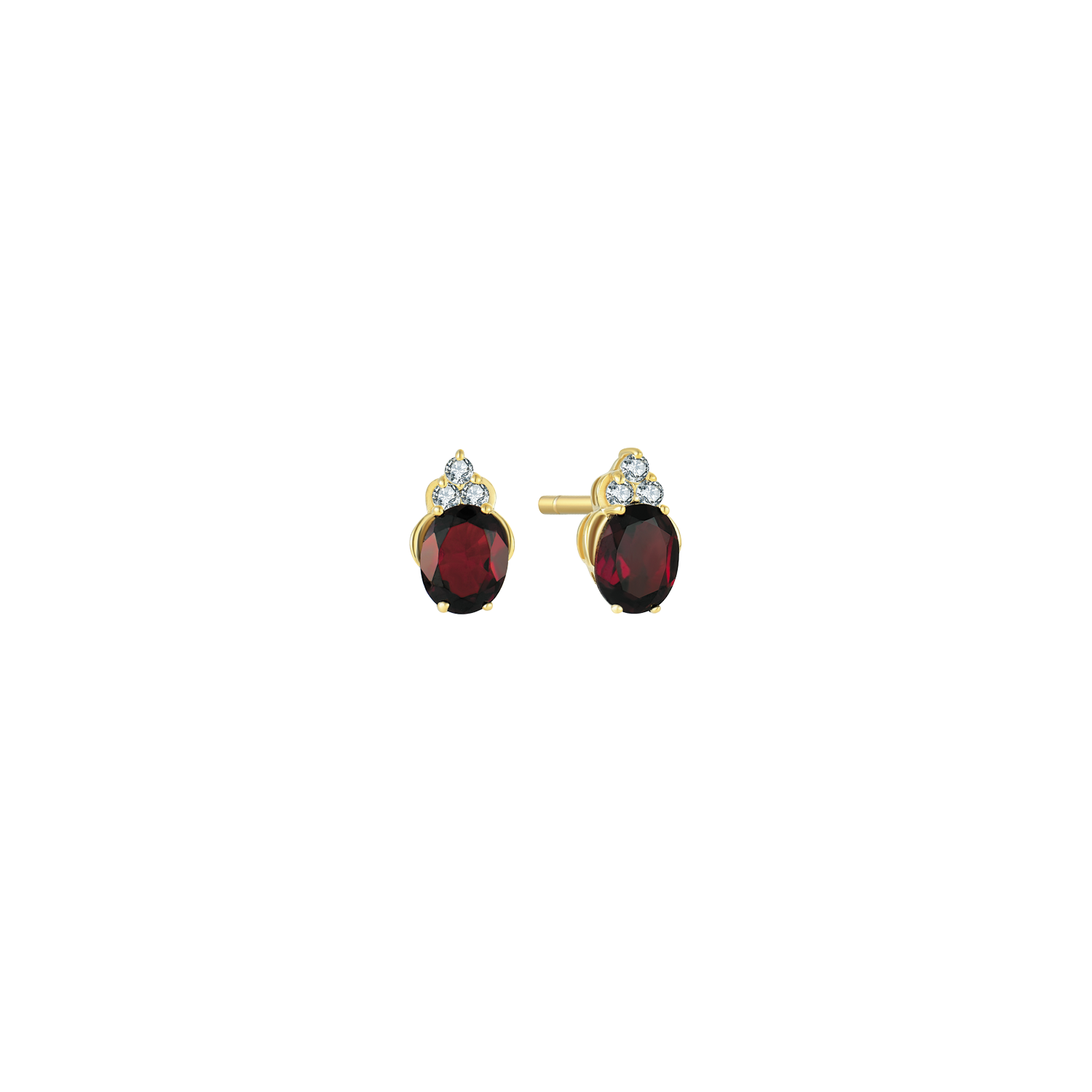 Støvring Design 8kt Guld Ørestik med Granat og Hvide Topaser 60323052