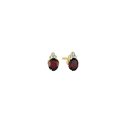 Støvring Design 8kt Guld Ørestik med Granat og Hvide Topaser 60323052