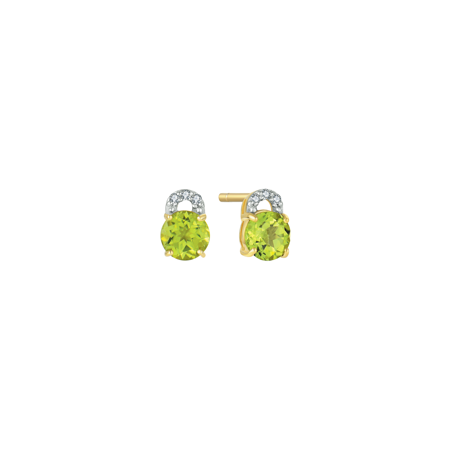 Støvring Design 8kt Guld Ørestik med Peridot og Hvide Topaser 60323054