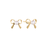 Støvring Design 8kt Guld Sløjfe ørestik med perler 60342888