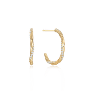 Støvring Design 8kt guld halv creol med zirkonia i snoet design 60342964