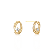 Støvring Design 8kt Guld Oval ørestik med Zirkonia 60342980