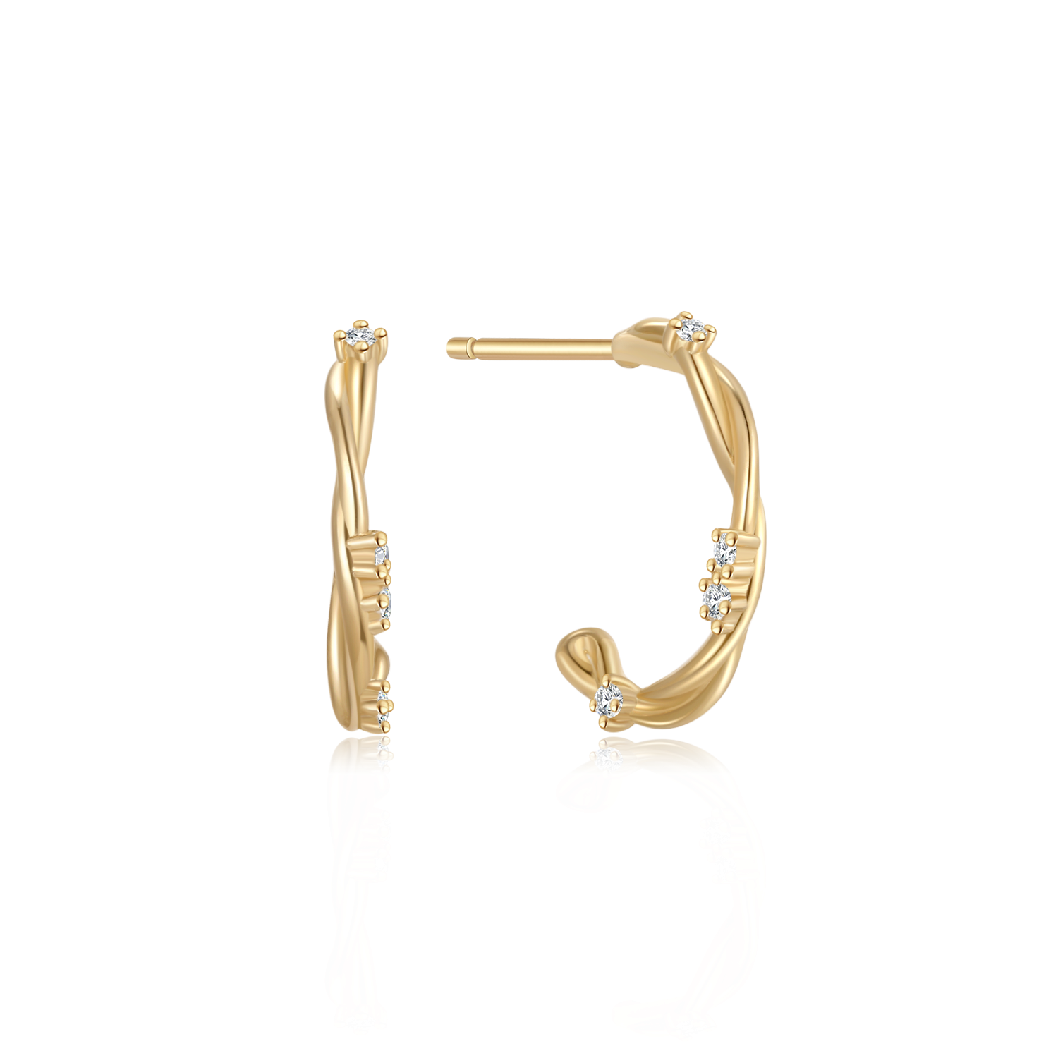 Støvring Design 8kt guld halv creol med zirkonia 60342991