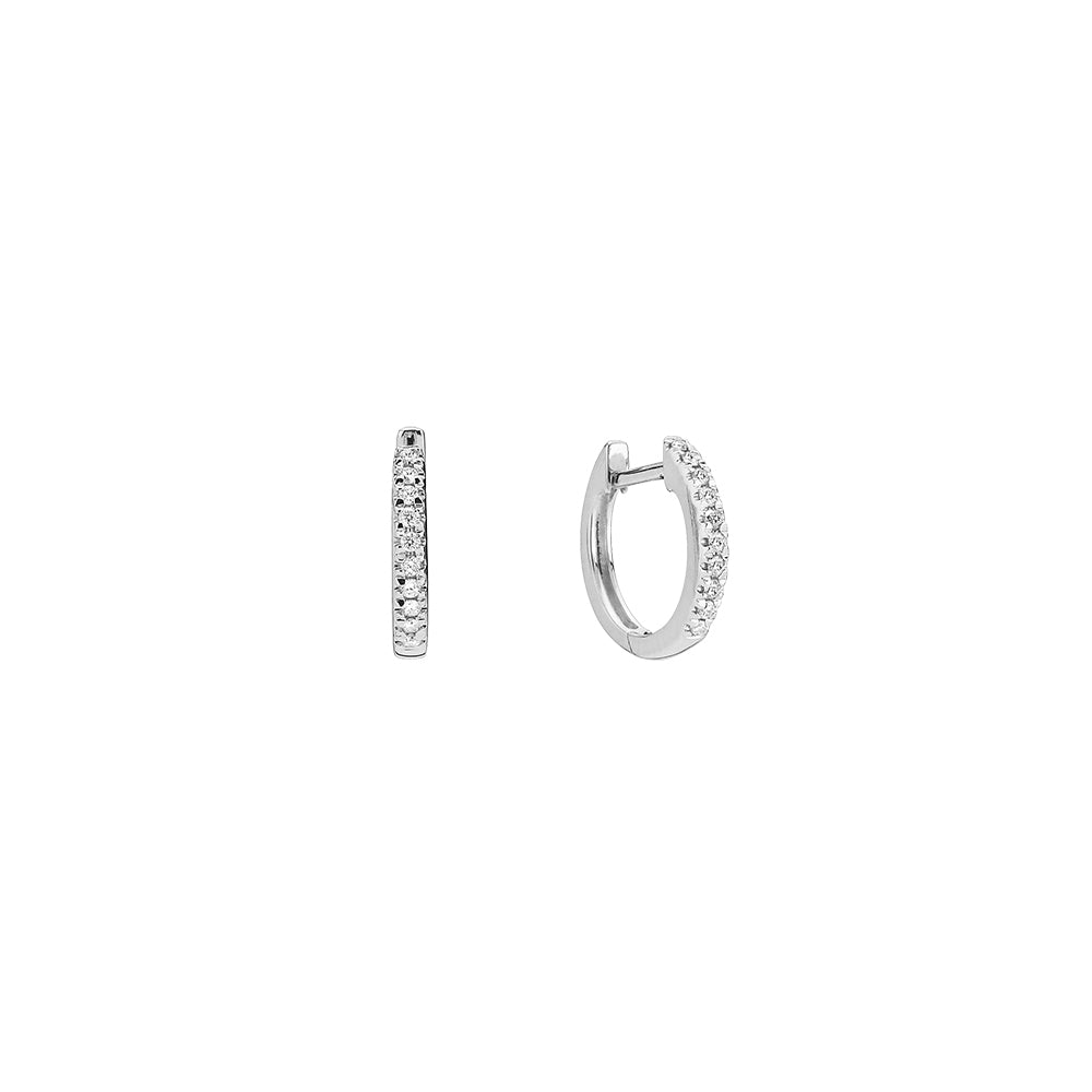 Lund Copenhagen 14kt Hvidgulds Creol med Diamanter 609837-0,10
