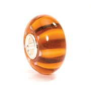 Trollbeads/Troldekugler Brun stribe kugle TGLBE-10051