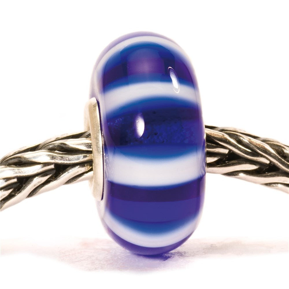 Trollbeads/Troldekugler Blå stribe kugle TGLBE-10054