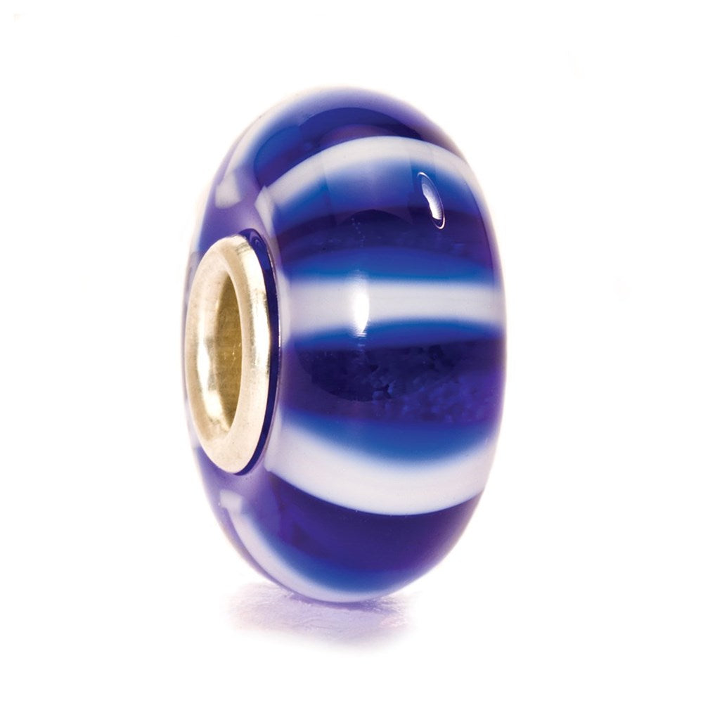 Trollbeads/Troldekugler Blå stribe kugle TGLBE-10054