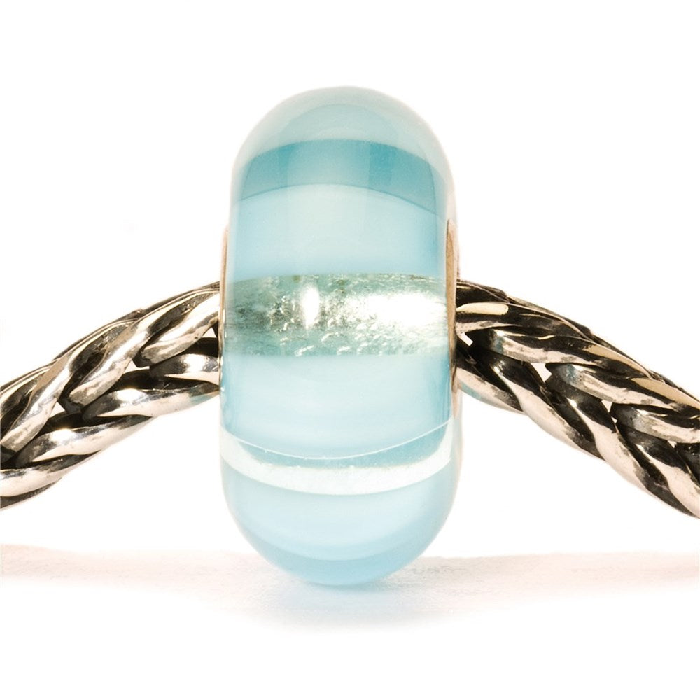 Trollbeads/Troldekugler Lyseblå stribe kugle TGLBE-10058
