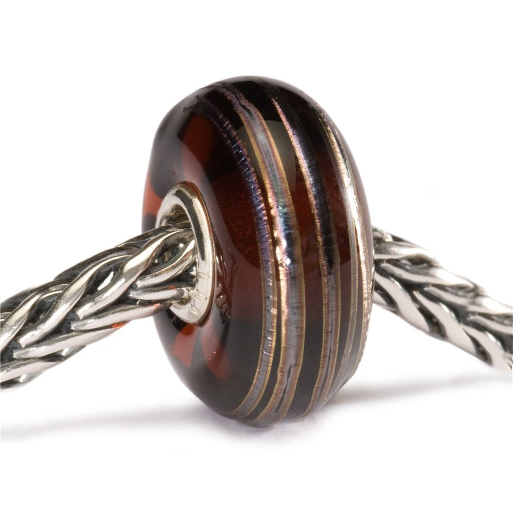 Trollbeads/Troldekugler Gylden tråd, brun kugle TGLBE-10259