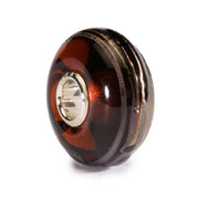 Trollbeads/Troldekugler Gylden tråd, brun kugle TGLBE-10259