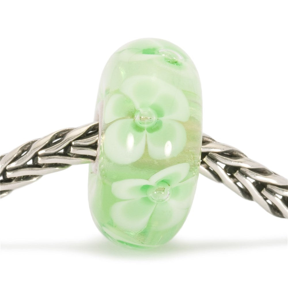 Trollbeads/Troldekugler Lys grøn blomst kugle TGLBE-10097