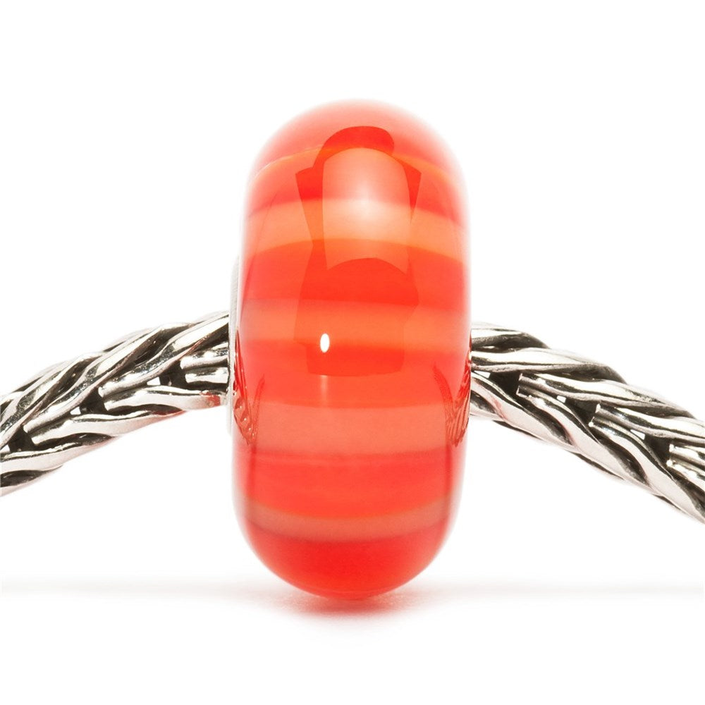 Trollbeads/Troldekugler Ferskenfarvet stribe kugle TGLBE-10137
