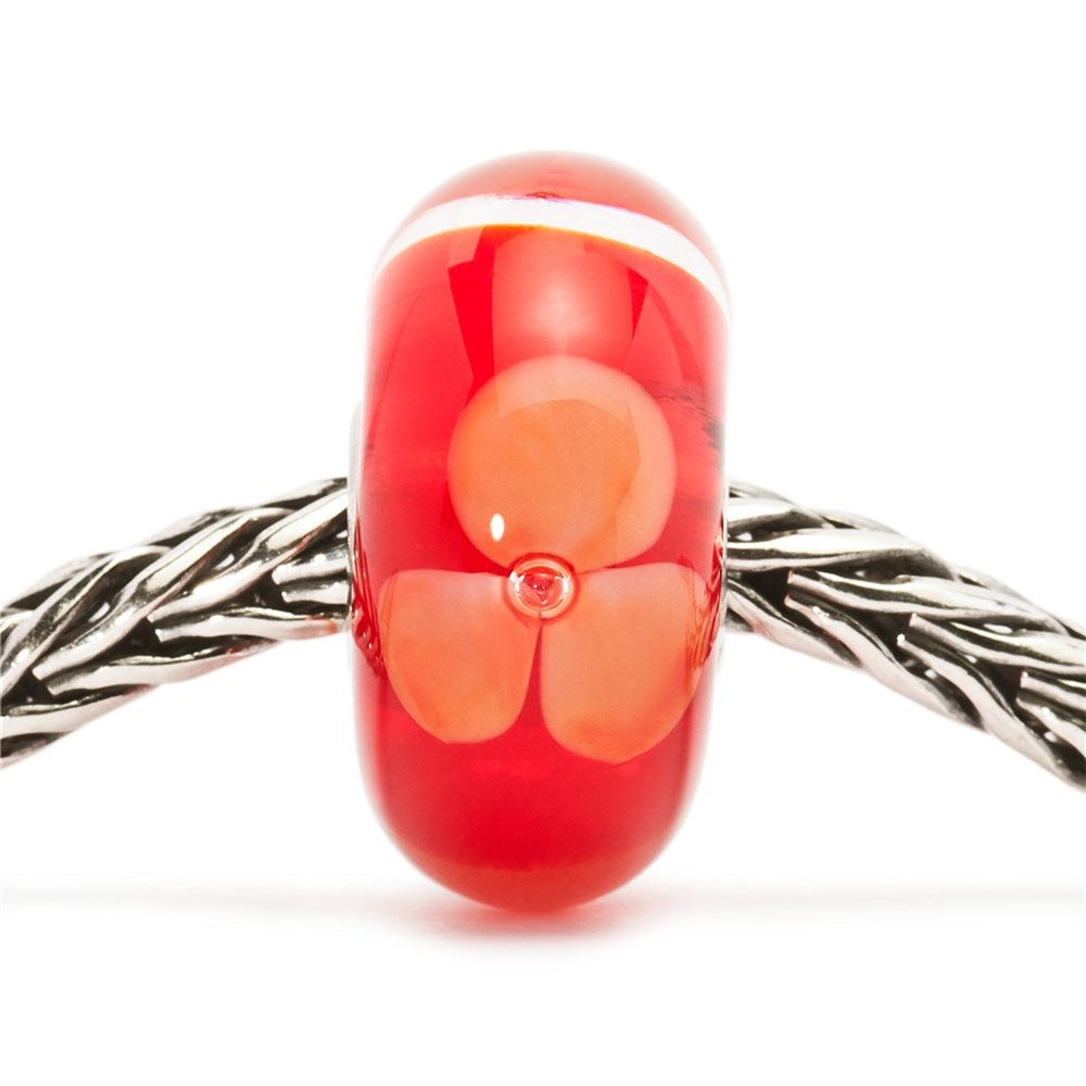 Trollbeads/Troldekugler Ferskenfarvet blomst kugle TGLBE-10139