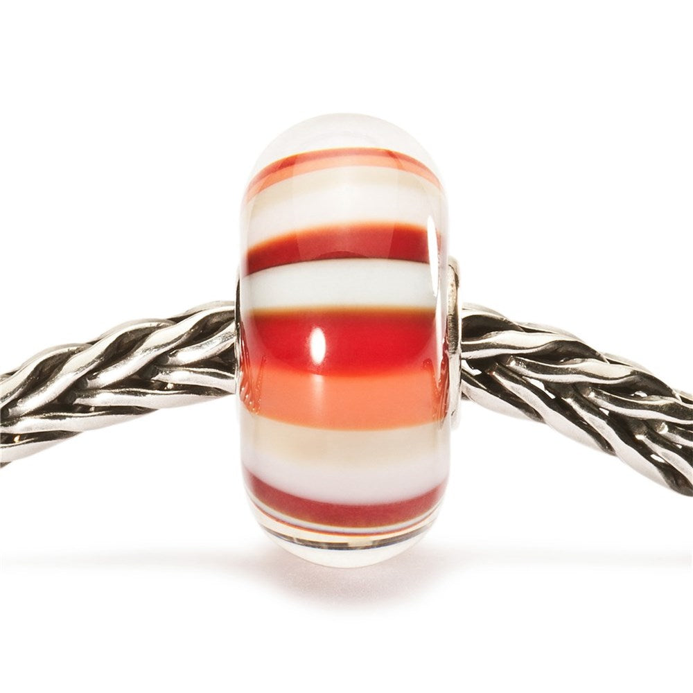 Trollbeads/Troldekugler Jordbærstriber kugle TGLBE-10153