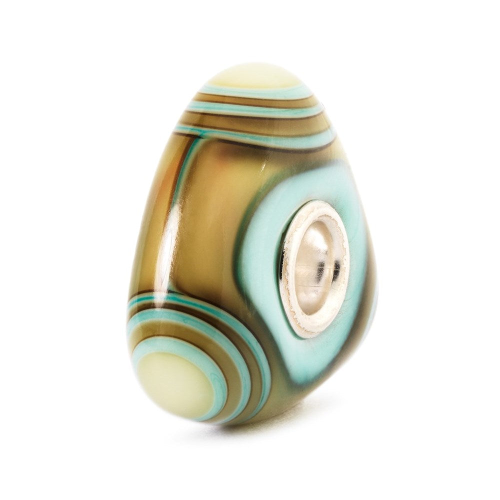 Trollbeads/Troldekugler Blå kant triangel kugle TGLBE-10162