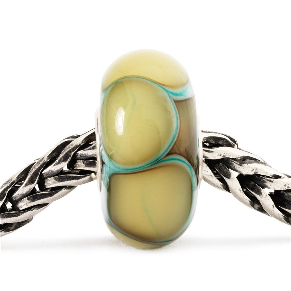 Trollbeads/Troldekugler Blå kant kronblade kugle TGLBE-10164