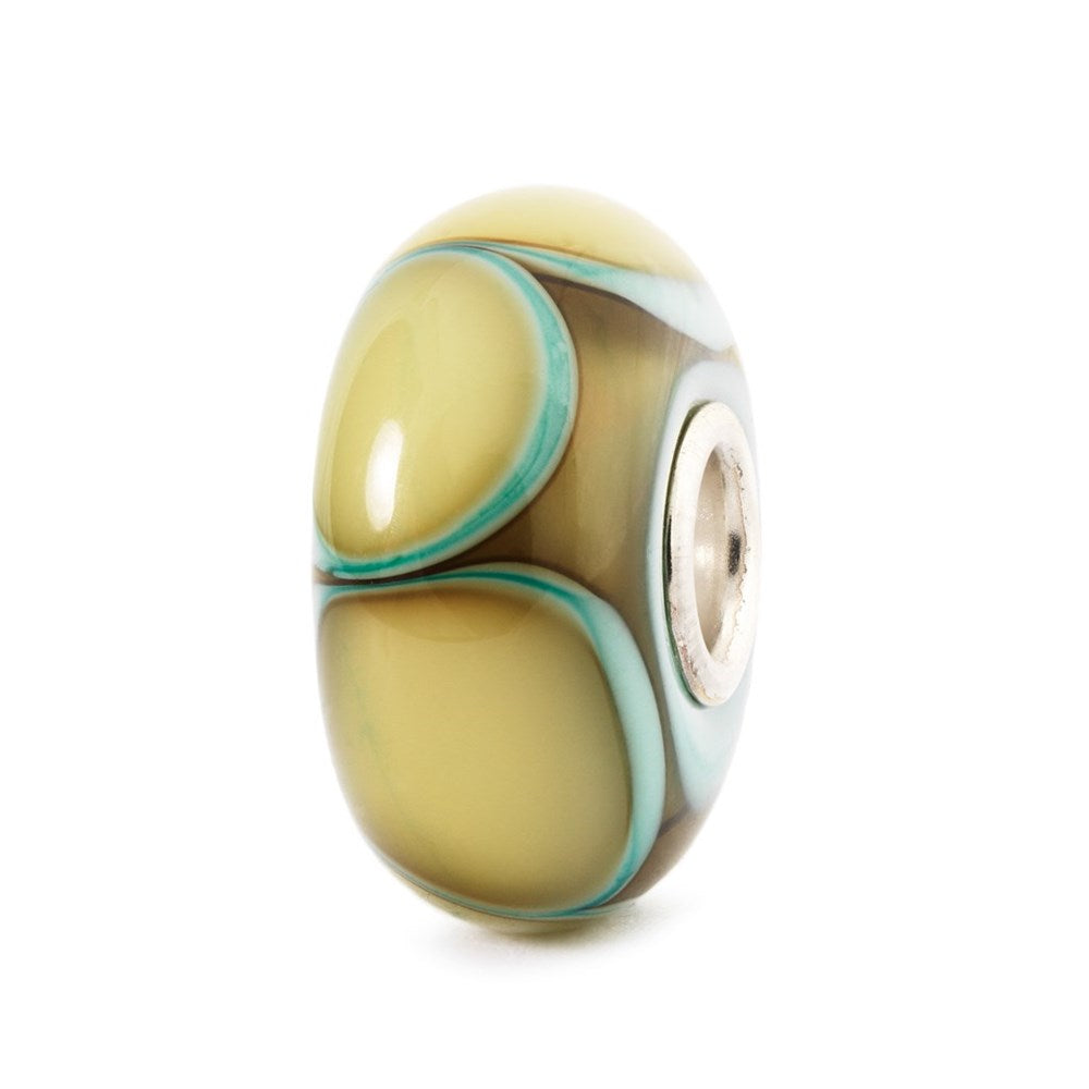 Trollbeads/Troldekugler Blå kant kronblade kugle TGLBE-10164