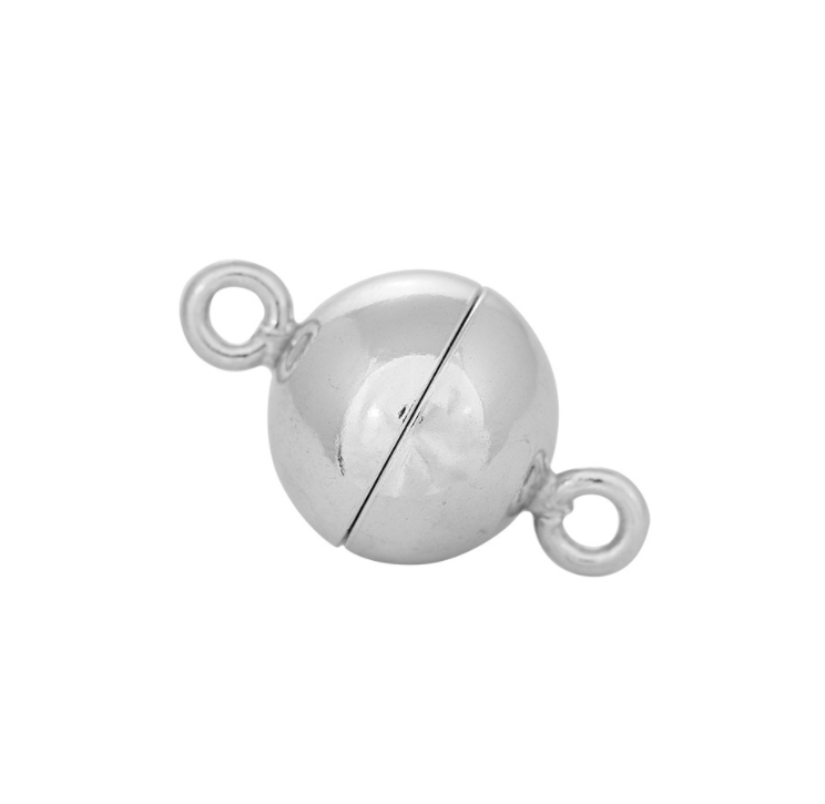 Siersbøl Rhodineret Sølv Magnet Perlelås 12mm 60170200900
