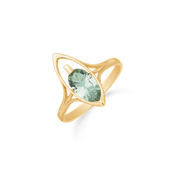 Støvring Design 8kt Guld Ring med Oval Grøn Ametyst 62165005