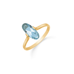 Støvring Design 8kt Guld Ring med Oval Blå Topas 62165006