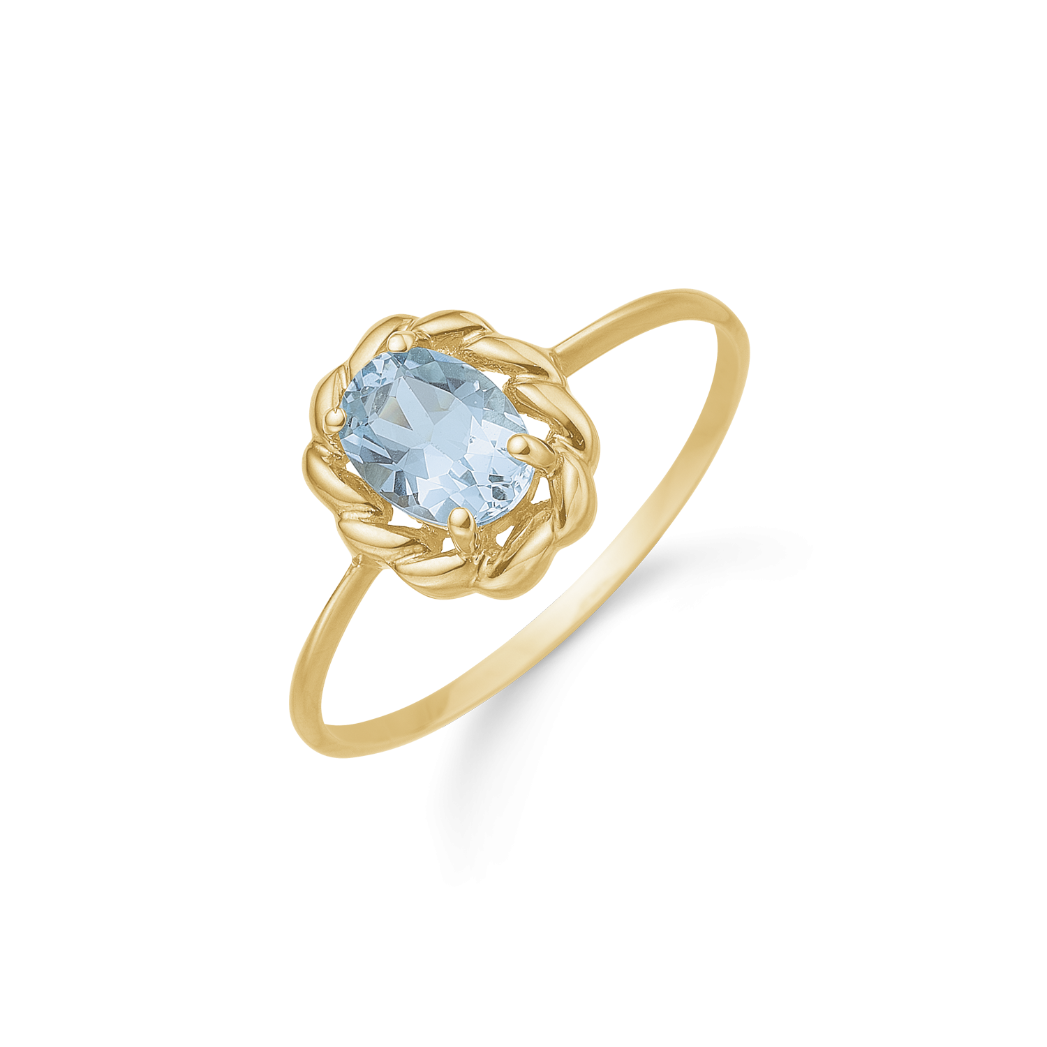 Støvring design 8kt Guld Ring med Himmelblå Topas 62205041
