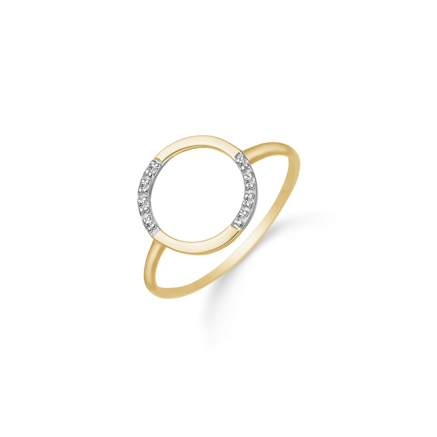 Støvring Design 8kt Guld Ring med Cirkel og Zirkonia 62205042