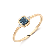 Støvring Design 8kt Guld ring med blå topas og zirkonia 62205083