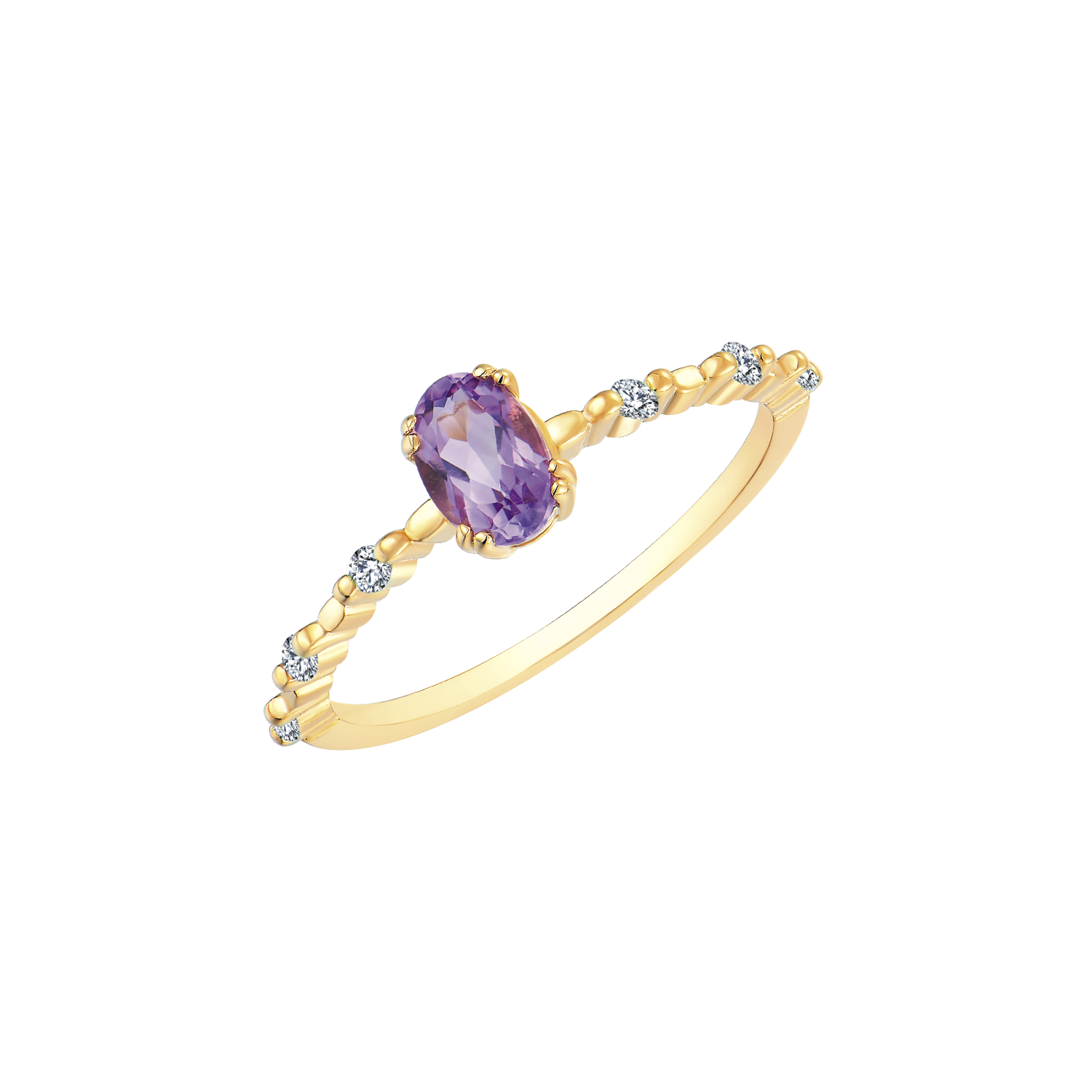 Støvring Design 8kt Guld Ring med Oval Ametyst 62237075