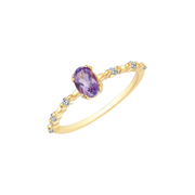 Støvring Design 8kt Guld Ring med Oval Ametyst 62237075