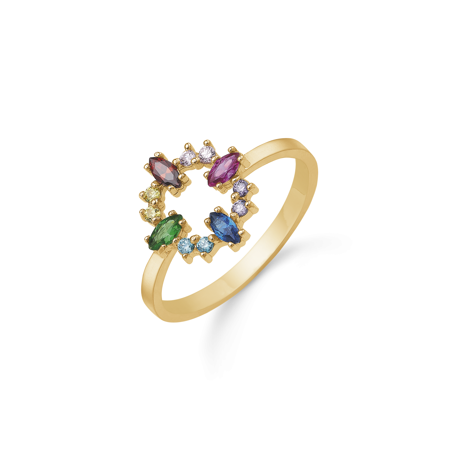 Støvring Design 8kt Guld Ring med Farvet Zirkonia 62251014