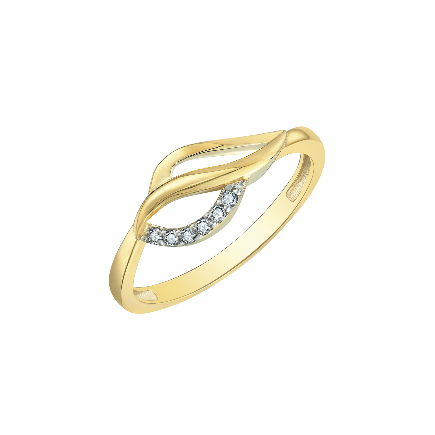 Støvring Design 8kt Guld ring med Buer og Zirkonia 62251020