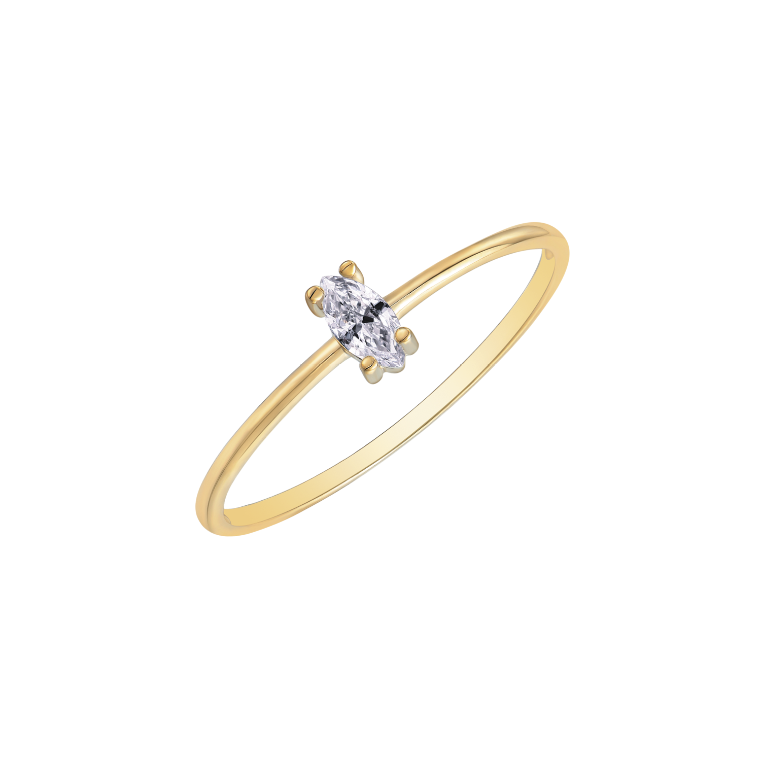 Støvring Design 8kt Guld Ring med Marquise Slebet Zirkonia 62251952