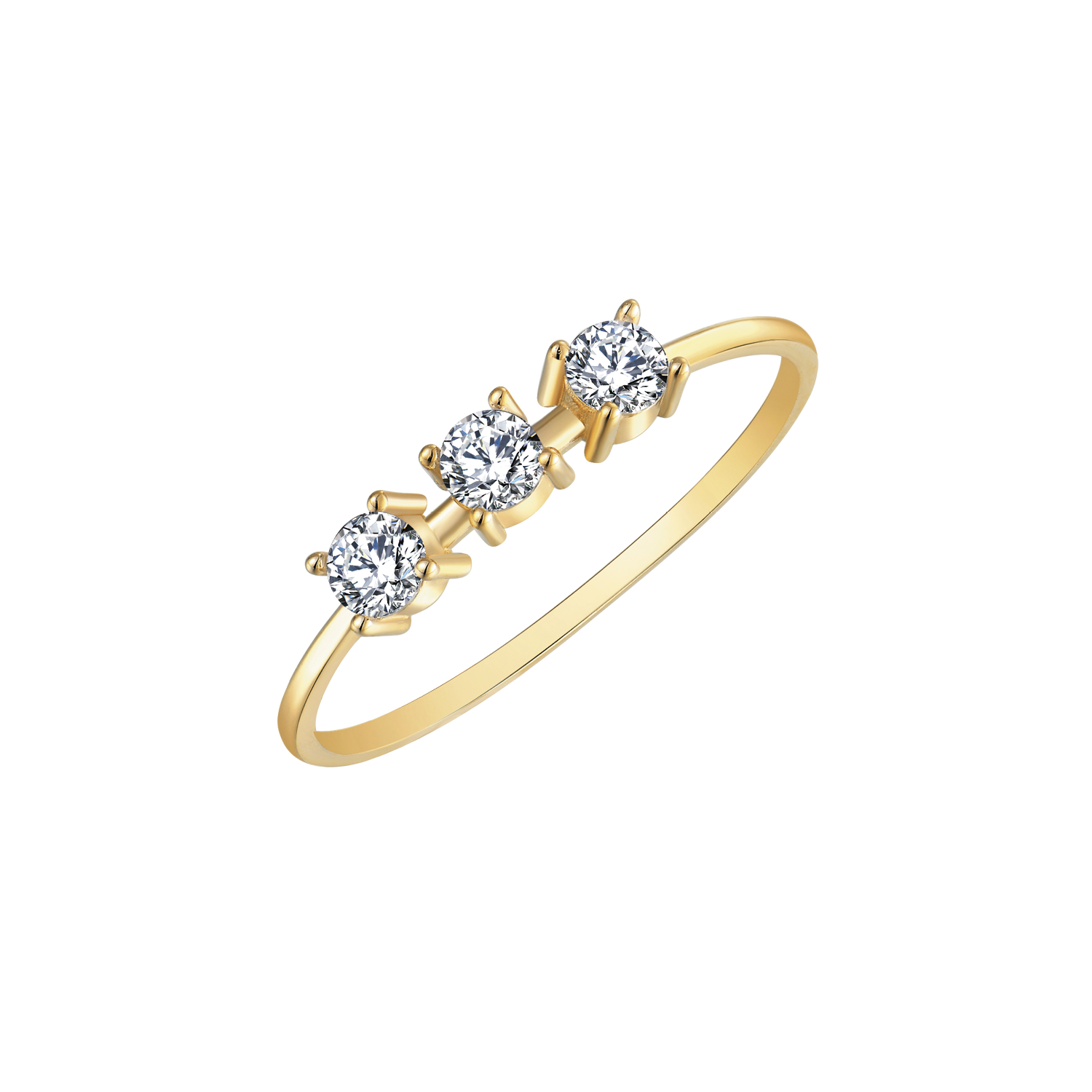 Støvring Design 8kt Guld Ring med 3 Zirkonia 62251953