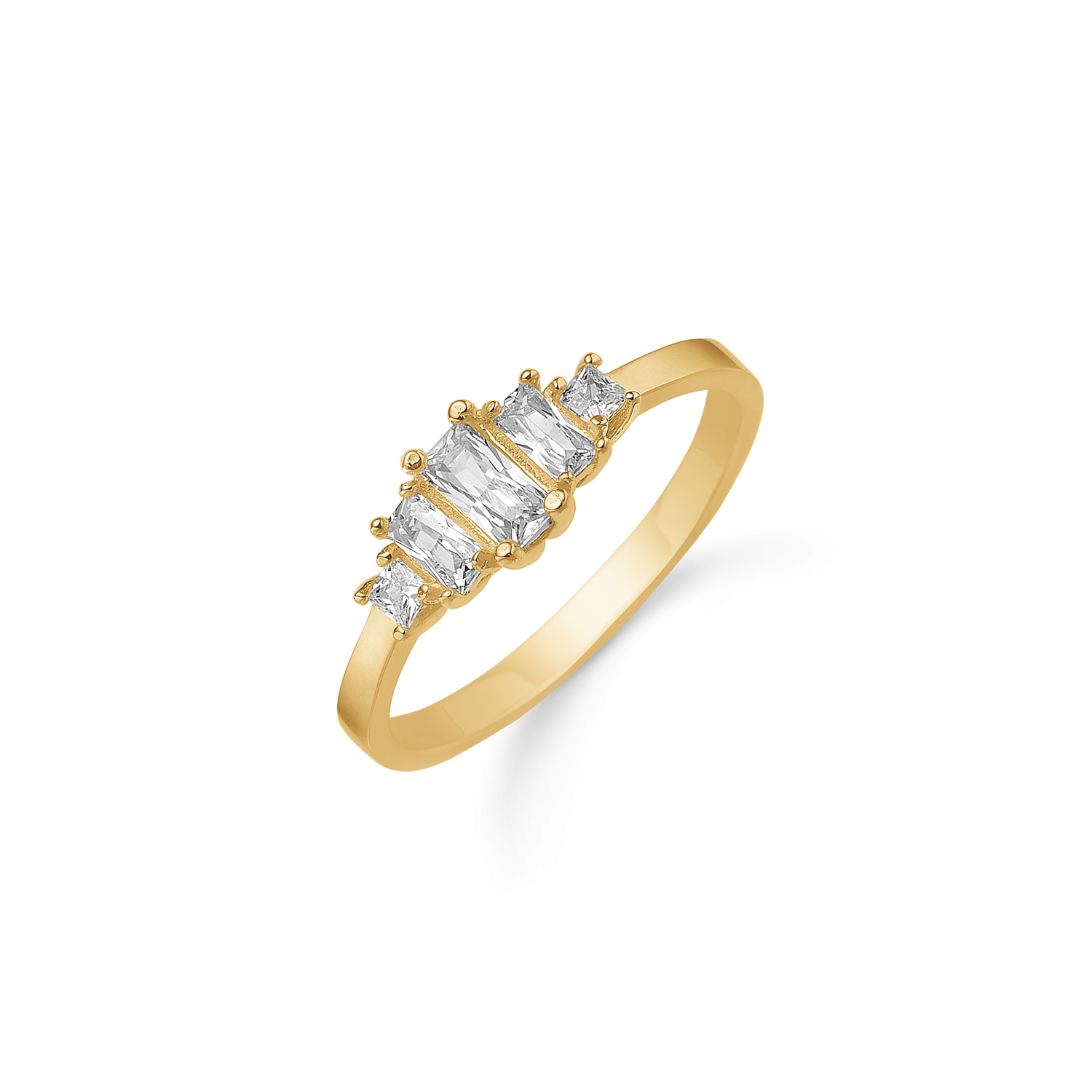 Støvring Design 8kt Guld Ring med Baguette Slebet zirkonia 62251965